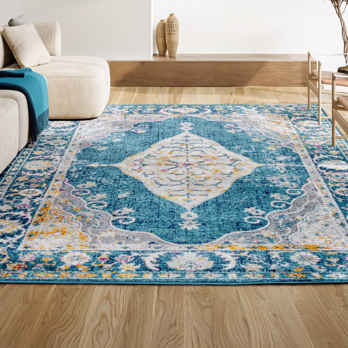 Moroto Zelda Bohemian Cottage Medallion Area Rug