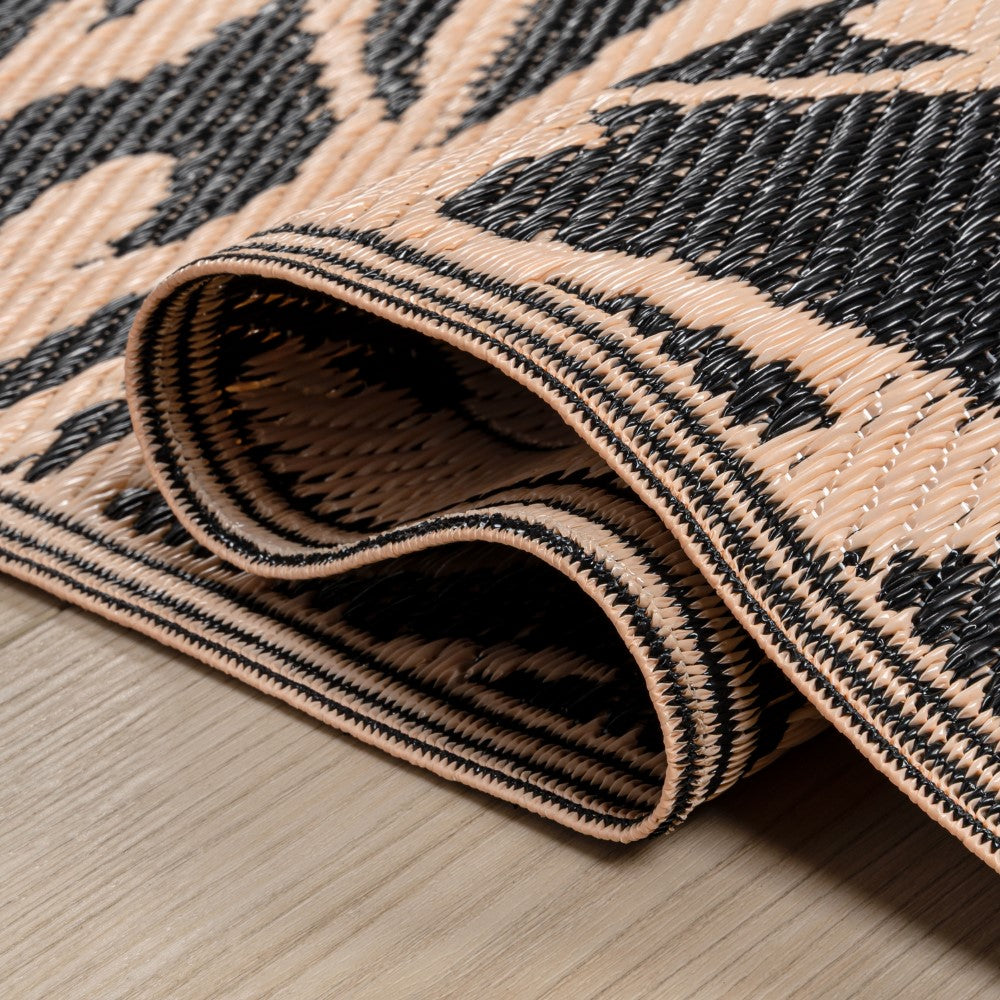 Oakhollow Modern Floral Foldable Waterproof Reversible Plastic Straw Area Rug