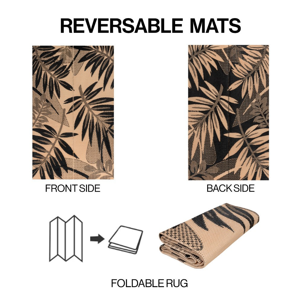 Rivermoss Classic Botanical Foldable Waterproof Reversible Plastic Straw Area Rug