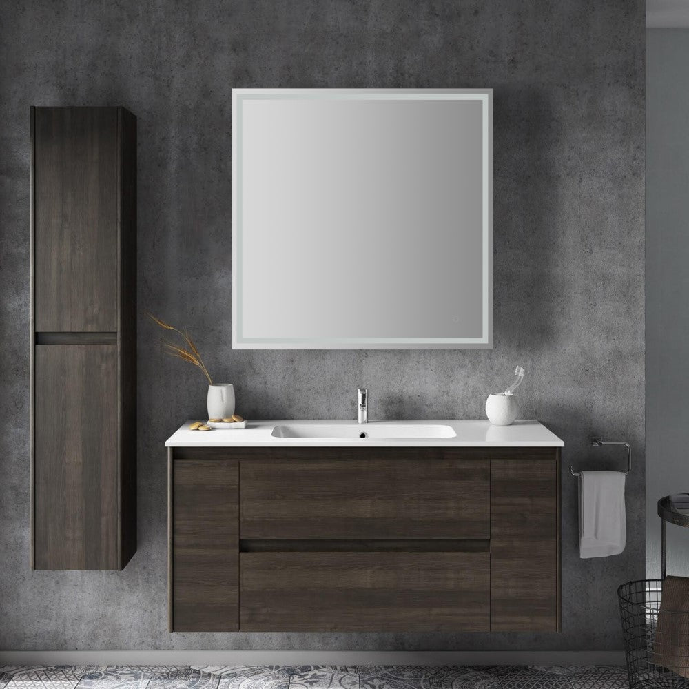 Mike Rectangular Frameless Anti-Fog Aluminum Front/Back-lit Tri-color LED Bathroom Vanity Mirror with Smart Touch Control