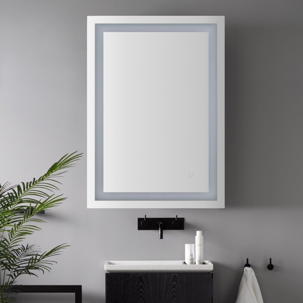 Jim Rectangular Frameless Anti-Fog Aluminum Front-lit Tri-color LED Bathroom Vanity Mirror with Smart Touch Control