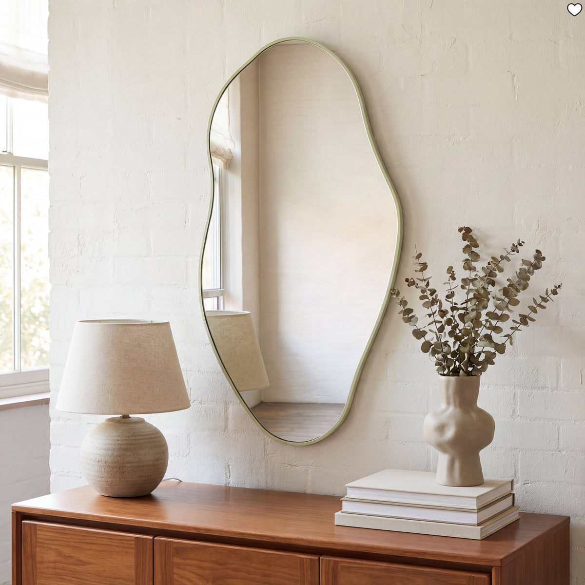 Jackson 20 in. W x 42 in. H Large Irregular Framed Decorative Wall Mirror