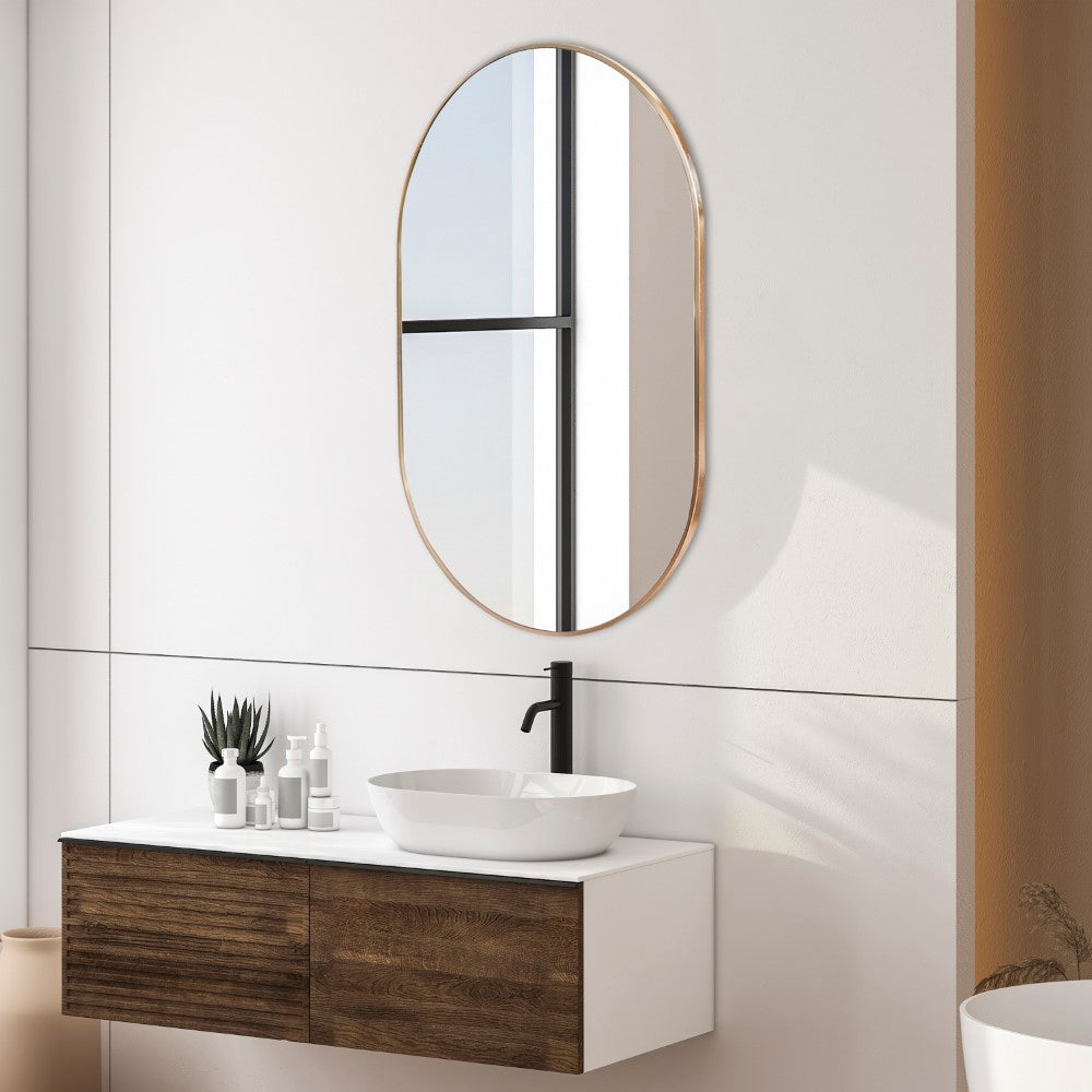 Nova 24 in. W x 36 in. H Medium Oval Metal Framed Wall Mirror