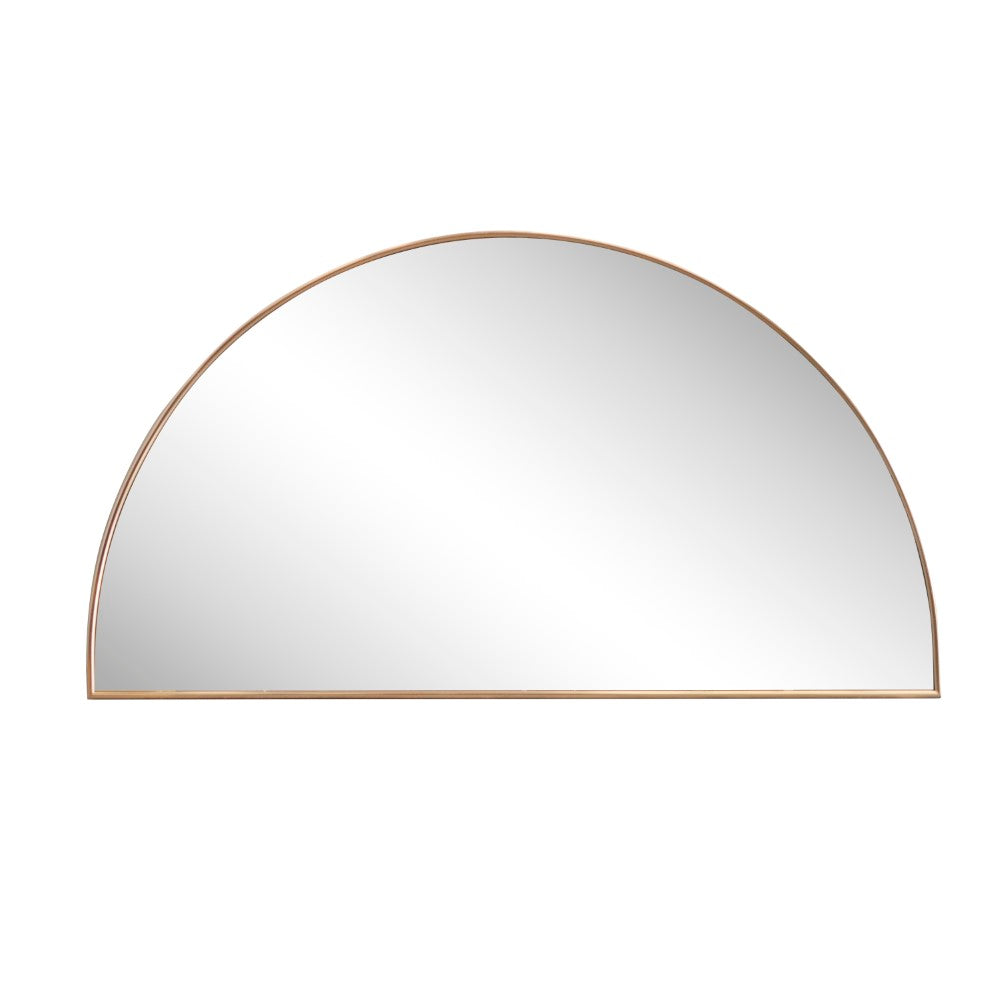 Virel 42 in. W x 23 in. H Large Half Circle Metal Framed Wall Mounted Mirror