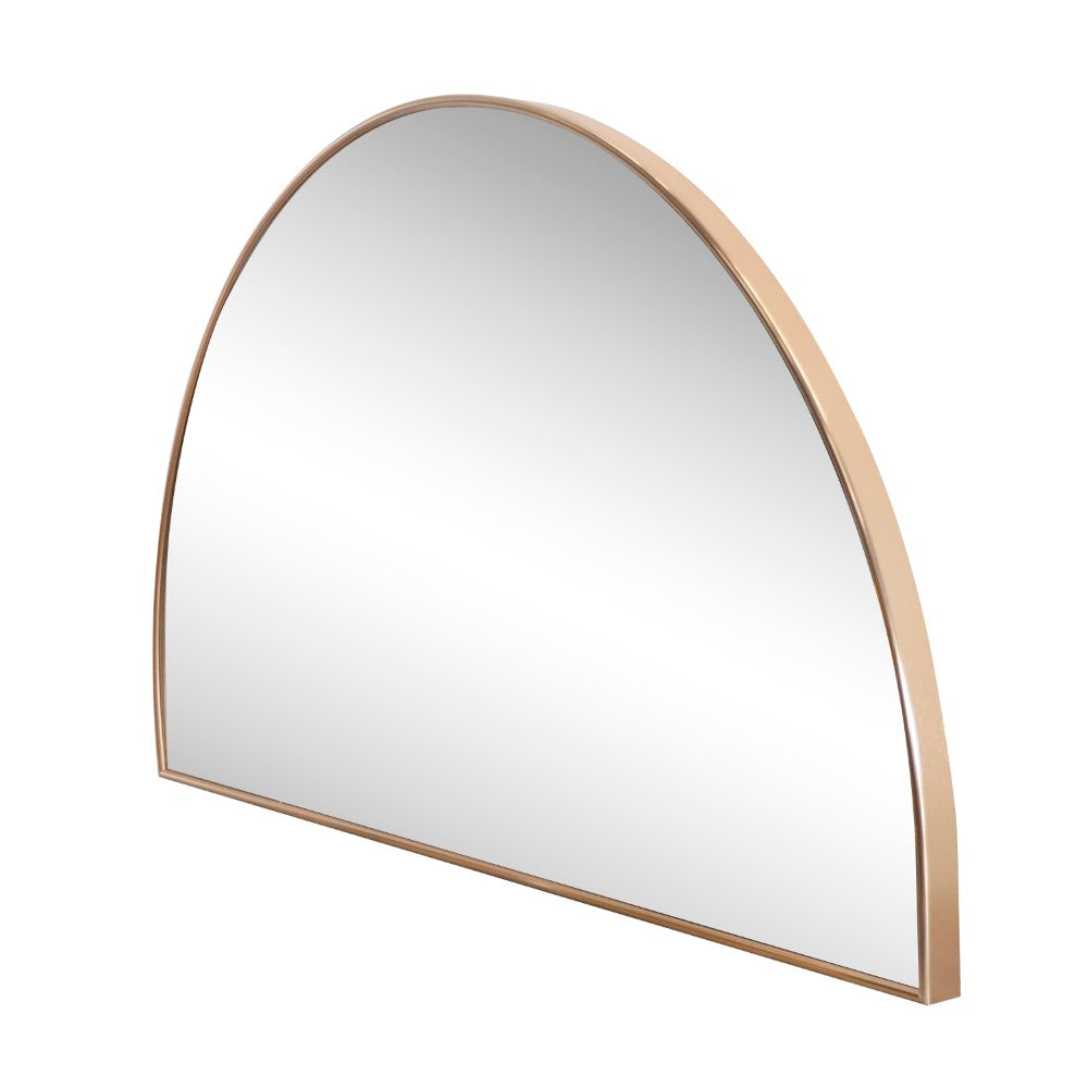 Virel 42 in. W x 23 in. H Large Half Circle Metal Framed Wall Mounted Mirror