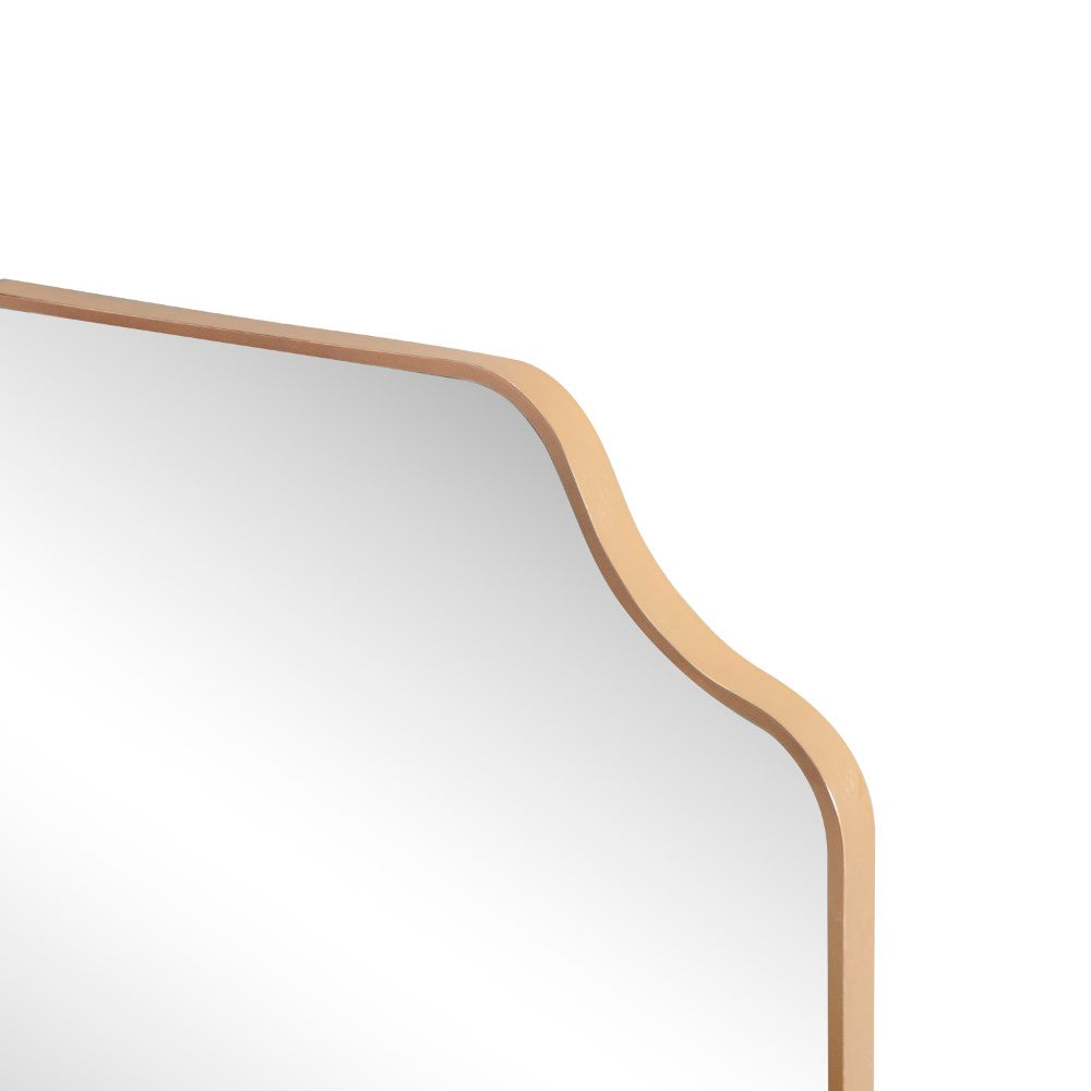 Elda 24 in. W x 36 in. H Medium Scalloped Rectangular Metal Framed Wall Mounted Mirror