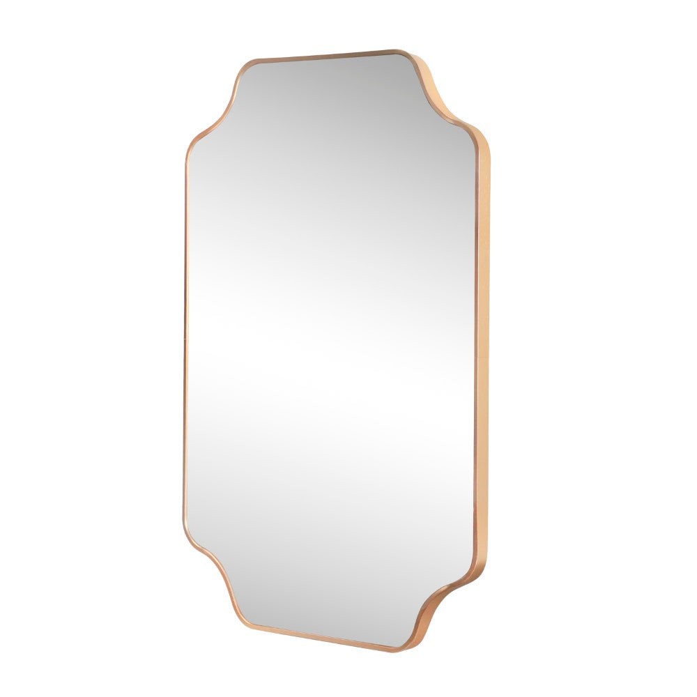 Elda 24 in. W x 36 in. H Medium Scalloped Rectangular Metal Framed Wall Mounted Mirror