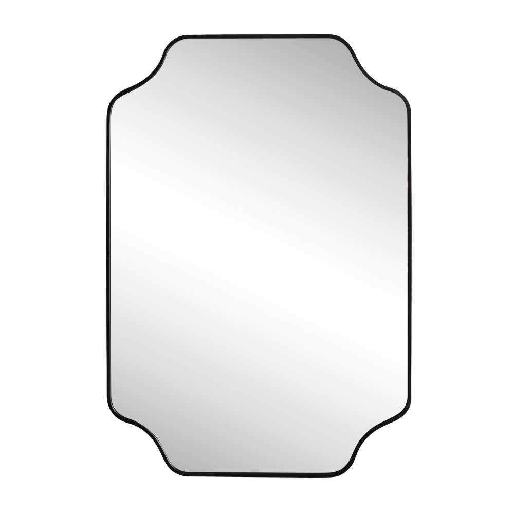 Elda 24 in. W x 36 in. H Medium Scalloped Rectangular Metal Framed Wall Mounted Mirror