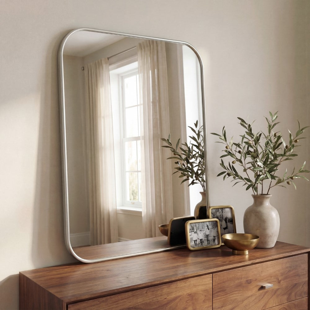Sivo 24 in. W x 36 in. H Medium Rounded Rectangular Metal Framed Wall Mounted Mirror