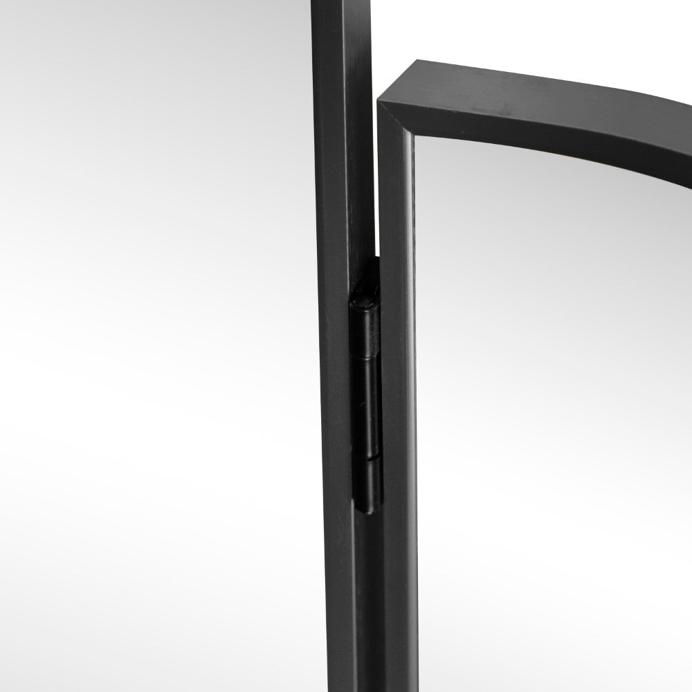 Desertfern 3-Way 28 in. W x 28 in. H Medium Arch Trifold Adjustable Aluminum Alloy Framed Vanity Mirror for Tabletop and Wall Mount