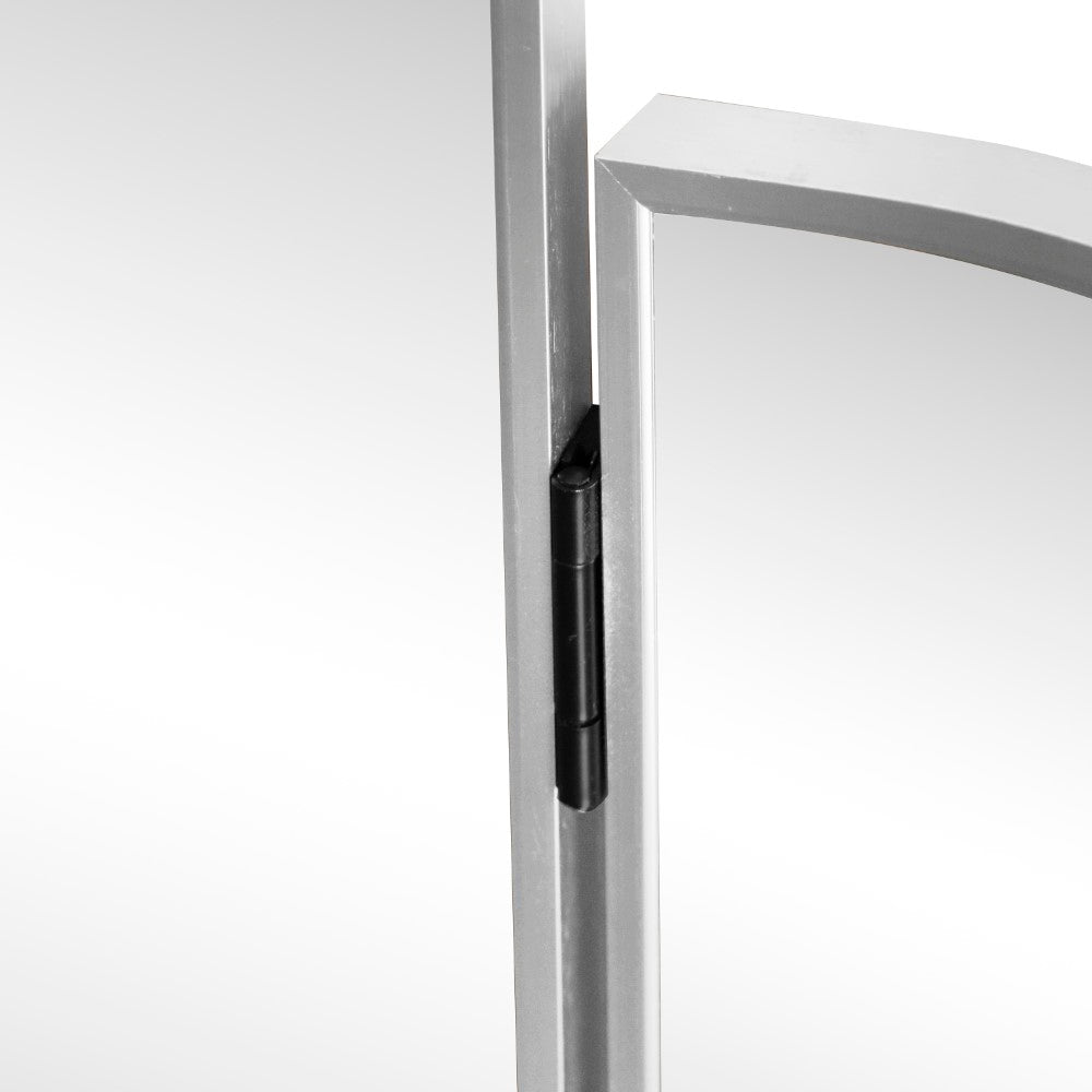 Desertfern 3-Way 28 in. W x 28 in. H Medium Arch Trifold Adjustable Aluminum Alloy Framed Vanity Mirror for Tabletop and Wall Mount