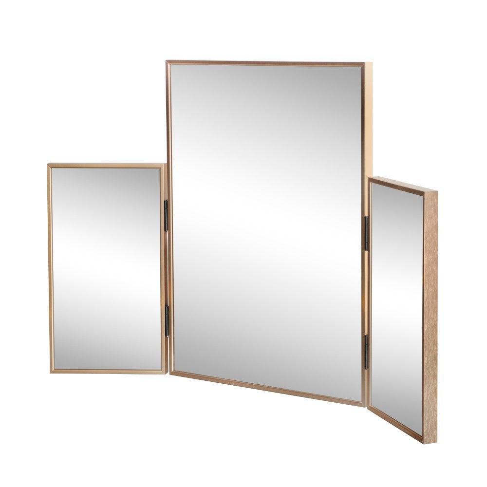 Tidalroot 3-Way 30 in. W x 20 in. H Medium Rectangular Trifold Adjustable Aluminum Alloy Framed Vanity Mirror for Tabletop and Wall Mount