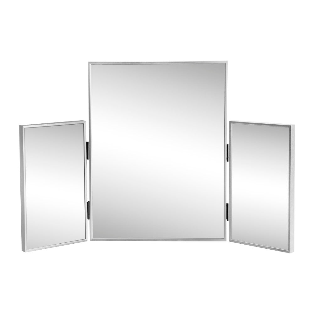 Tidalroot 3-Way 30 in. W x 20 in. H Medium Rectangular Trifold Adjustable Aluminum Alloy Framed Vanity Mirror for Tabletop and Wall Mount