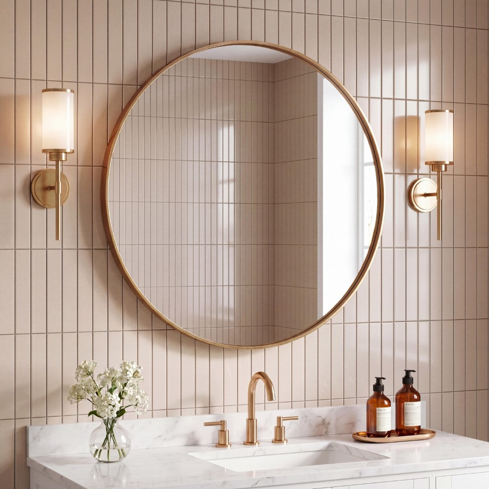Bloomridge Circle Aluminum Alloy Framed Wall Mounted Mirror