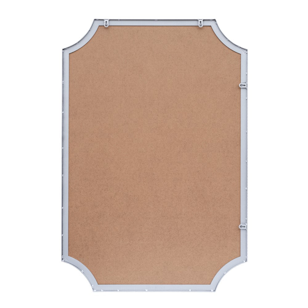 Calyra 24 in. W x 36 in. H Medium Rectangular Scallop Beveled Corner Aluminum Alloy Framed Wall Mounted Mirror