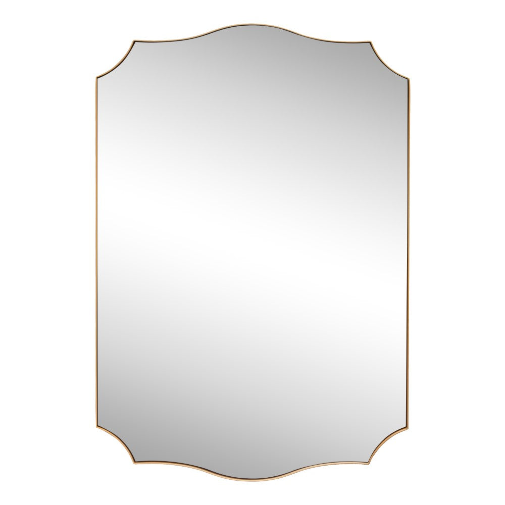 Elaris 24 in. W x 36 in. H Medium Crested Scallop Aluminum Alloy Framed Wall Mounted Mirror