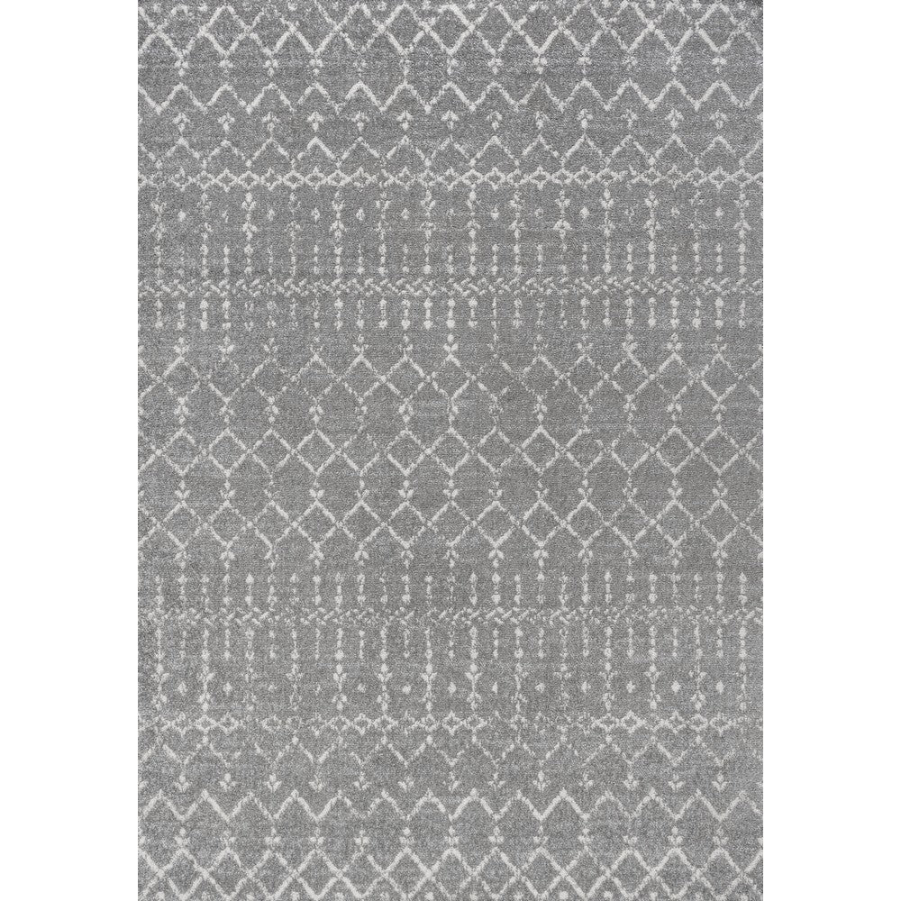 Kolkata Moroccan HYPE Boho Vintage Area Rug Gray/Ivory