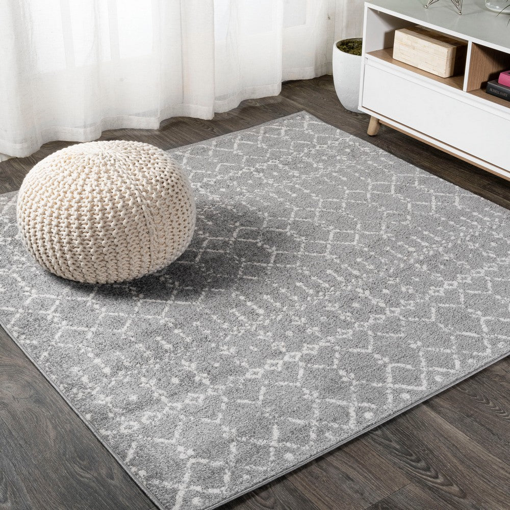 Kolkata Moroccan HYPE Boho Vintage Area Rug Gray/Ivory