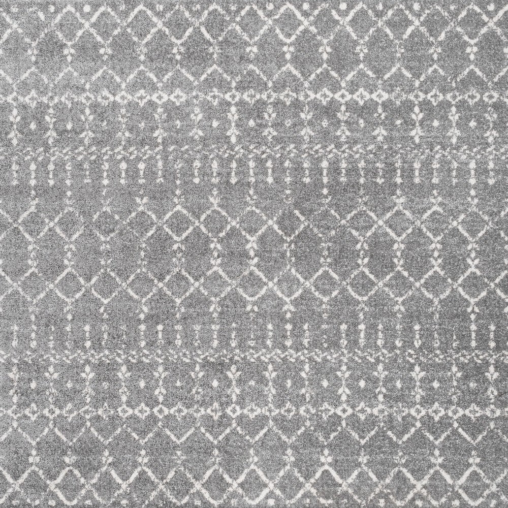 Kolkata Moroccan HYPE Boho Vintage Area Rug Gray/Ivory