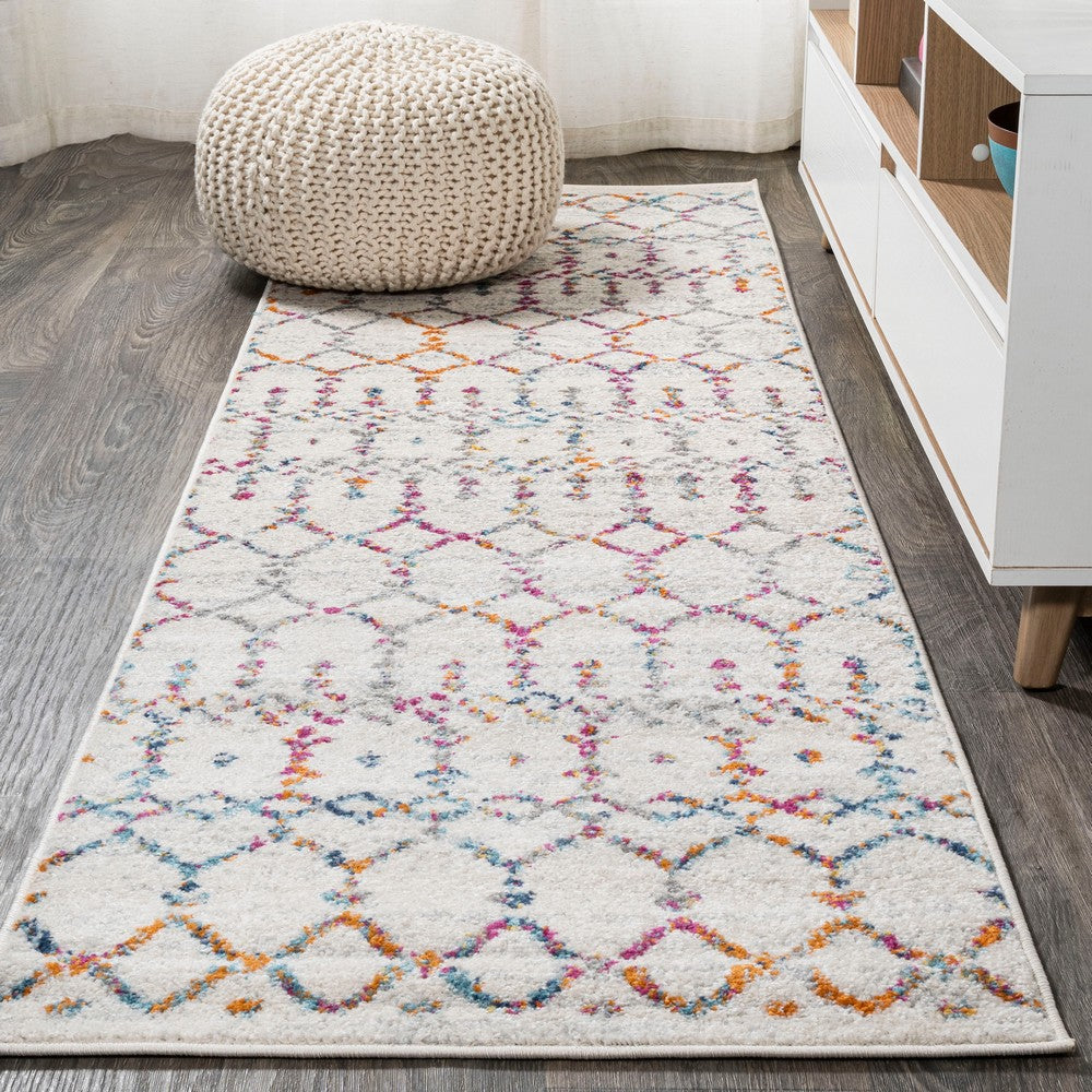 Kolkata Moroccan HYPE Boho Vintage Area Rug Ivory/Multi