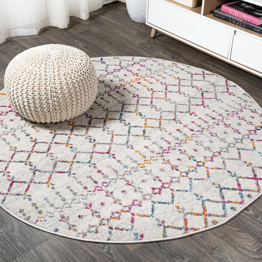 Kolkata Moroccan HYPE Boho Vintage Area Rug Ivory/Multi