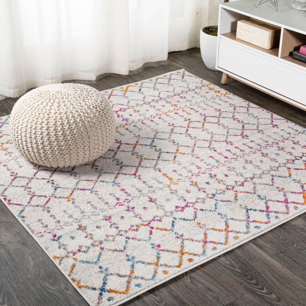 Kolkata Moroccan HYPE Boho Vintage Area Rug Ivory/Multi