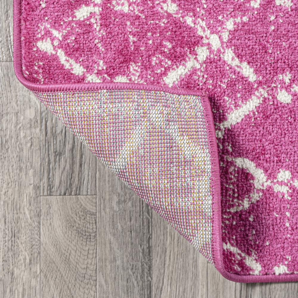 Kolkata Moroccan HYPE Boho Vintage Area Rug Fuchsia/Ivory