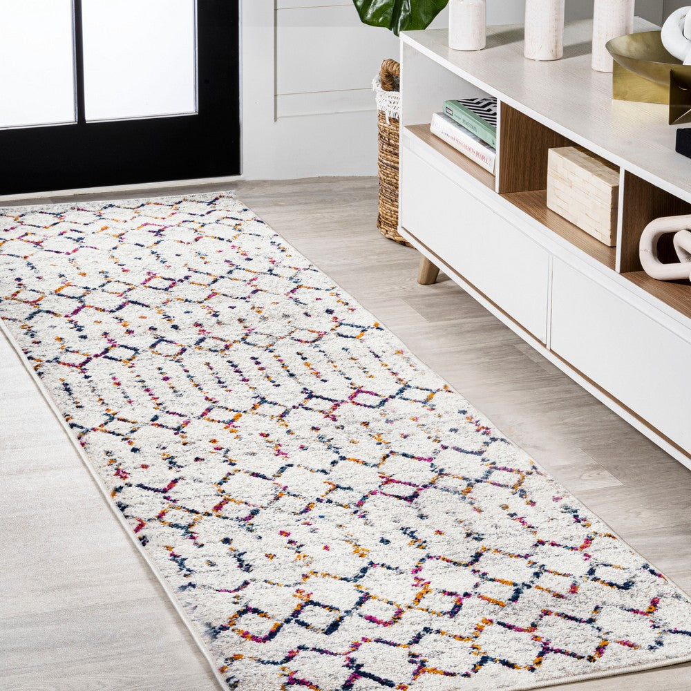 Kolkata Moroccan HYPE Boho Vintage Area Rug Cream/Multi
