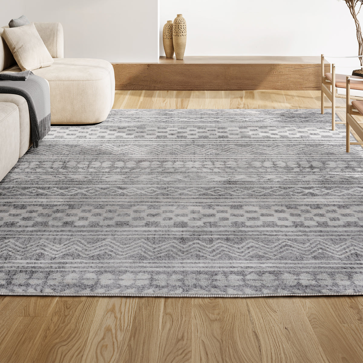 Chamaeleon Imlil Tribal Geometric Stripe Area Rug