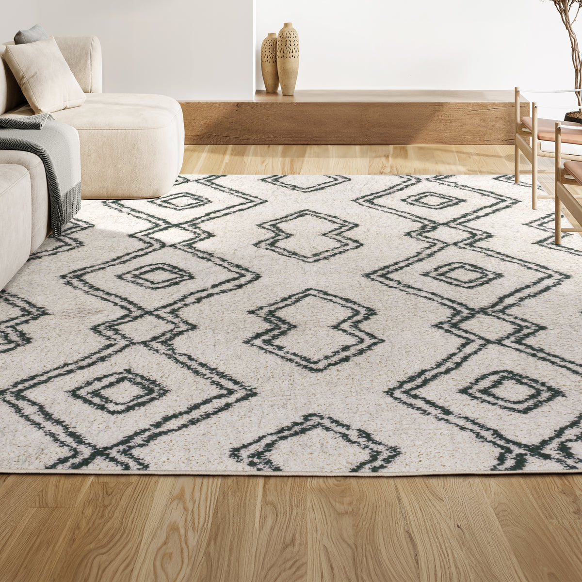 Porirua Deia Moroccan Style Diamond Area Rug