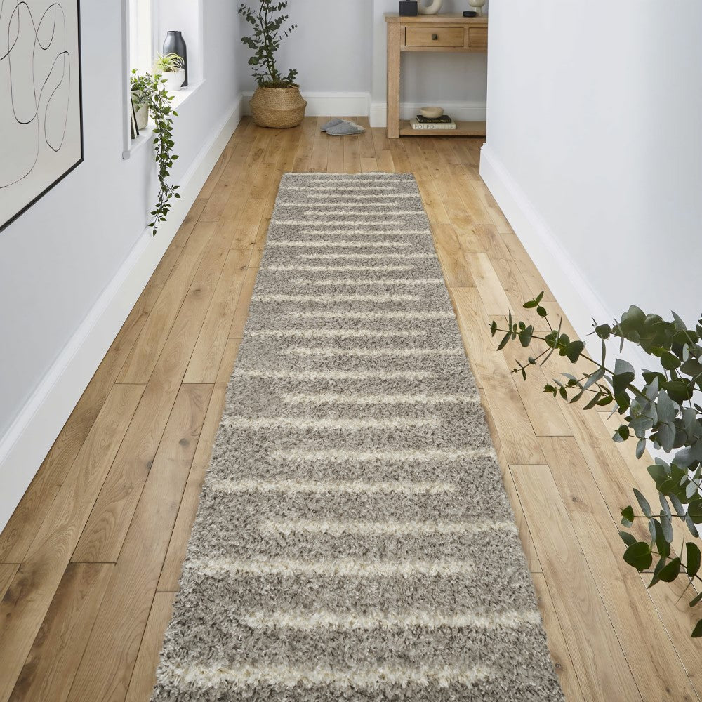 New Alaro Berber Stripe Shag Area Rug