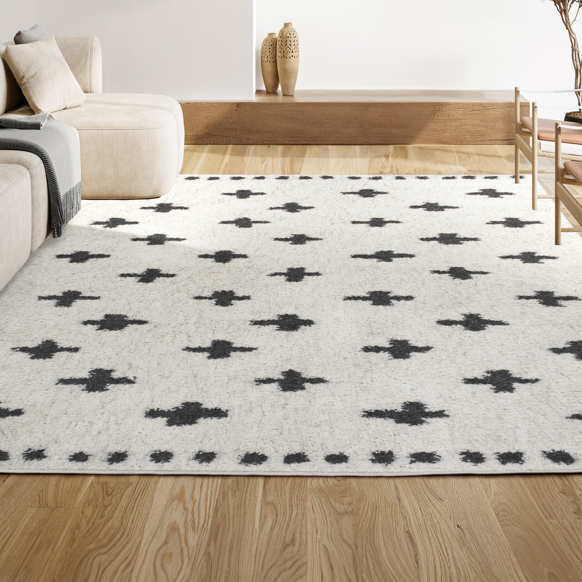 Rotorua Cristo Berber Geometric Shag Area Rug