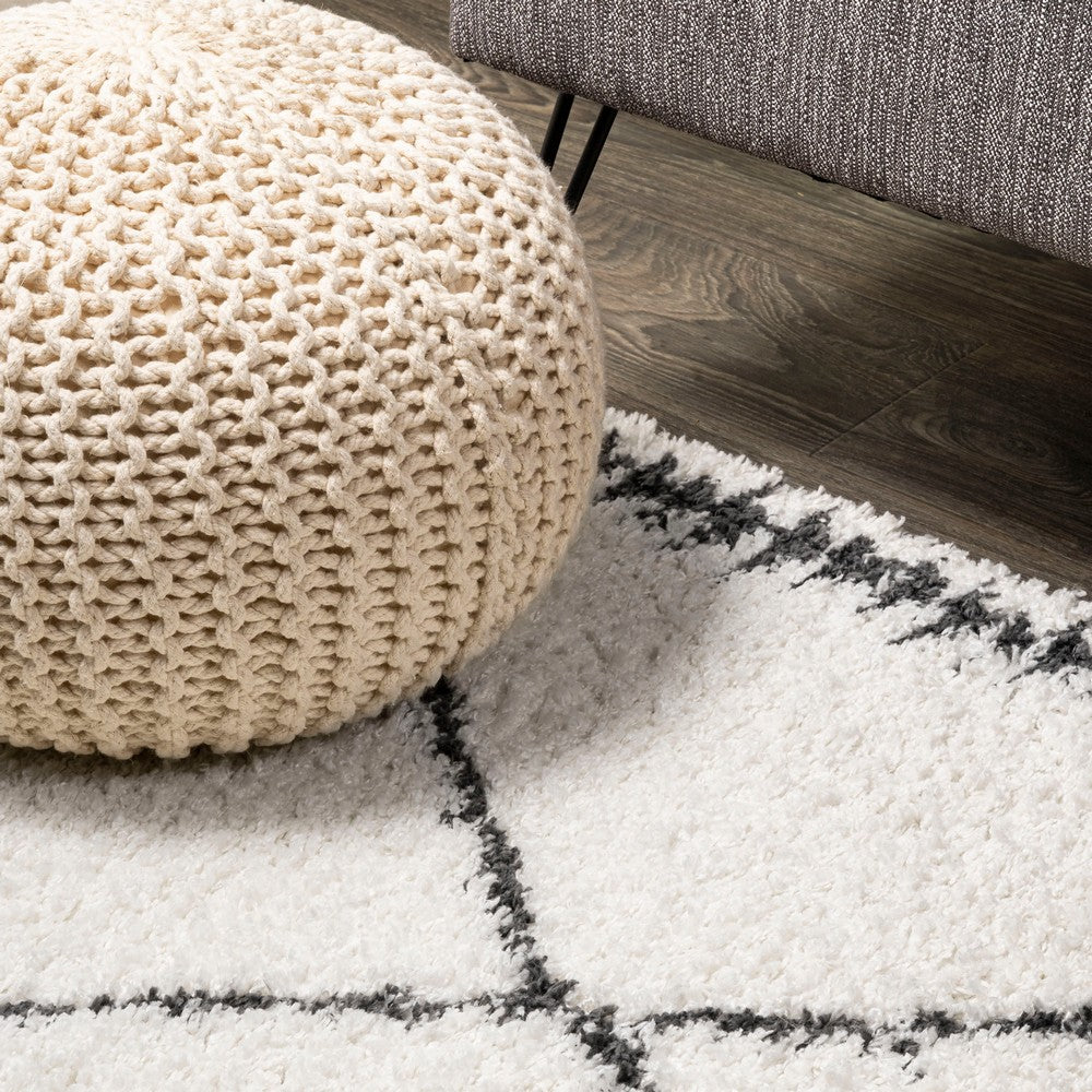 Whangarei Calvia Moroccan Diamond Shag Area Rug
