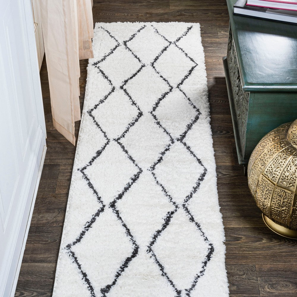Hibiscus Catala Moroccan Diamond Shag Area Rug