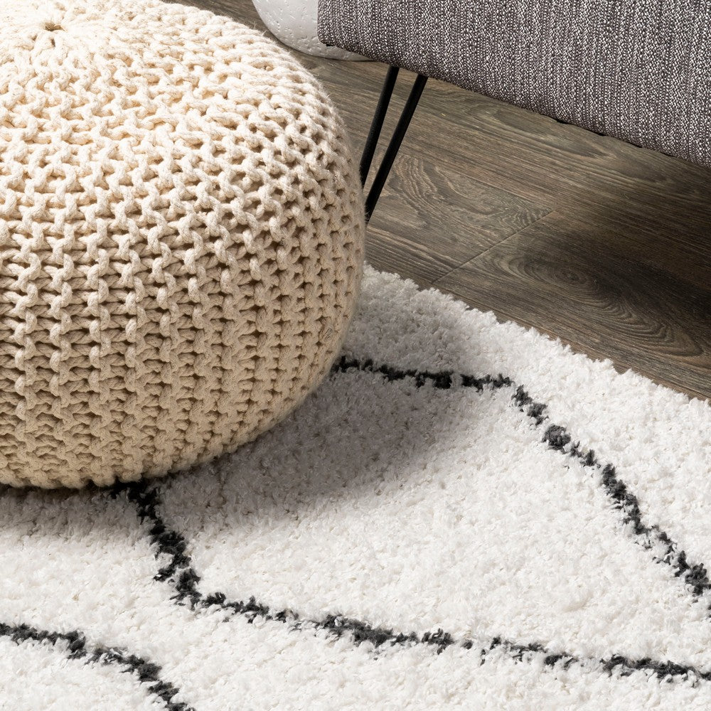 Hibiscus Catala Moroccan Diamond Shag Area Rug