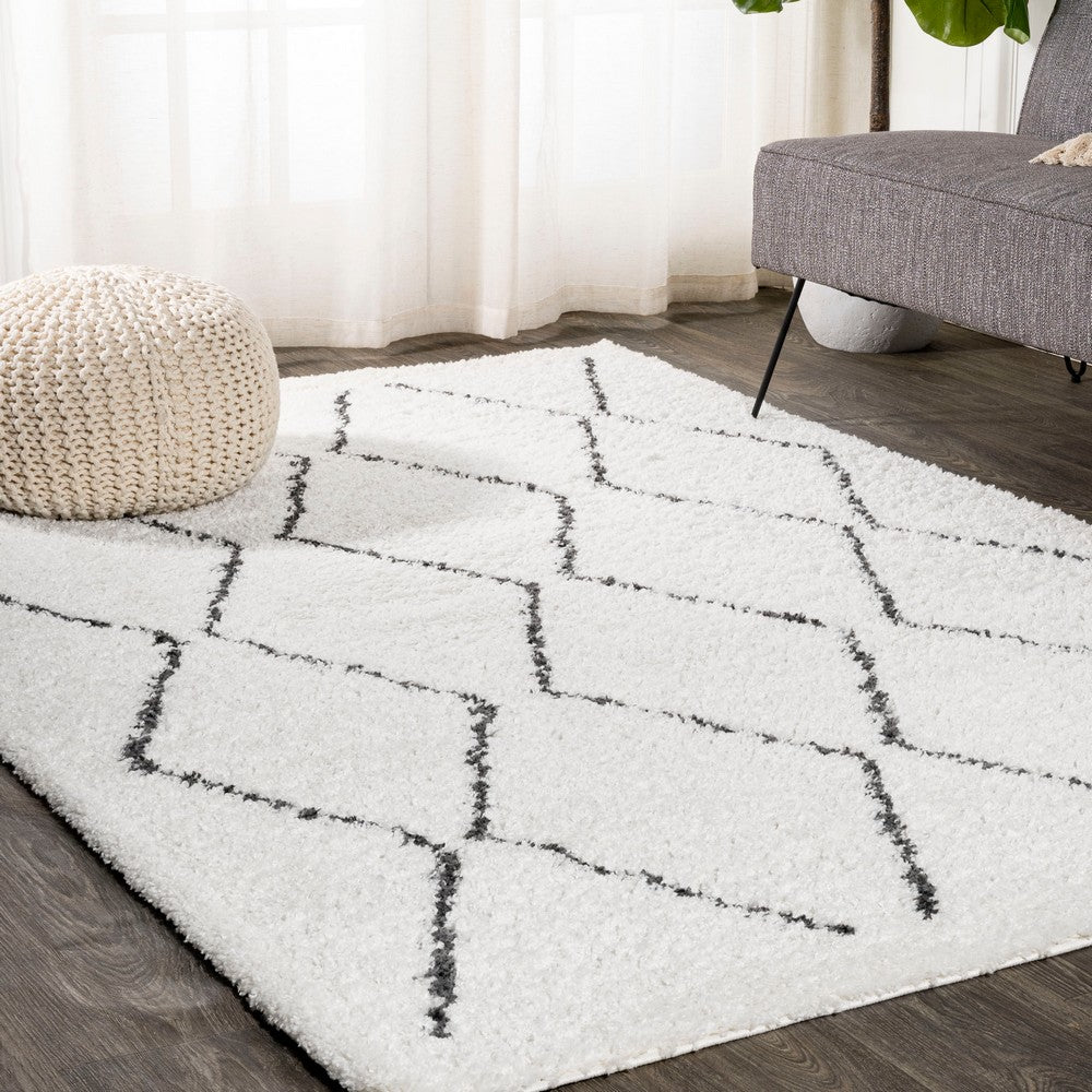 Hibiscus Catala Moroccan Diamond Shag Area Rug