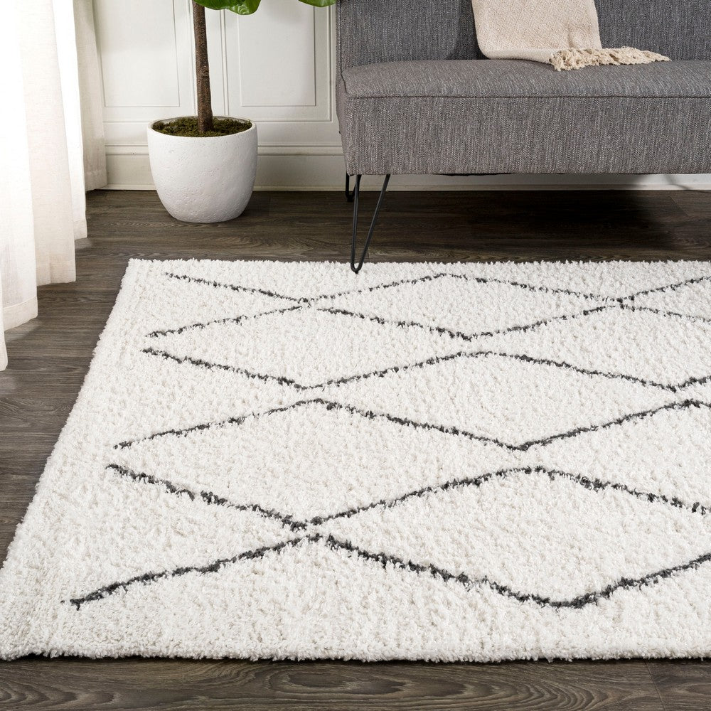Hibiscus Catala Moroccan Diamond Shag Area Rug
