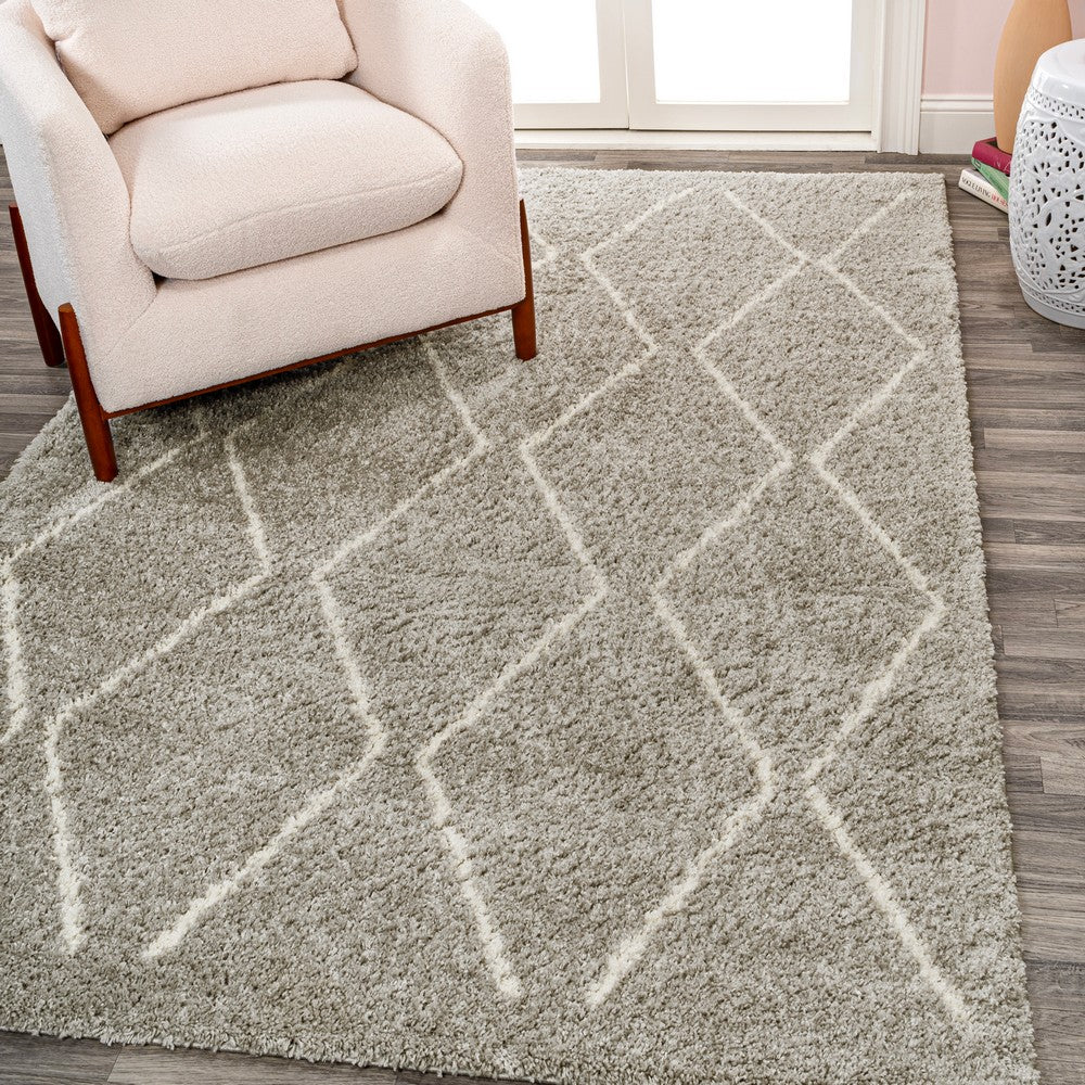 Hibiscus Catala Moroccan Diamond Shag Area Rug