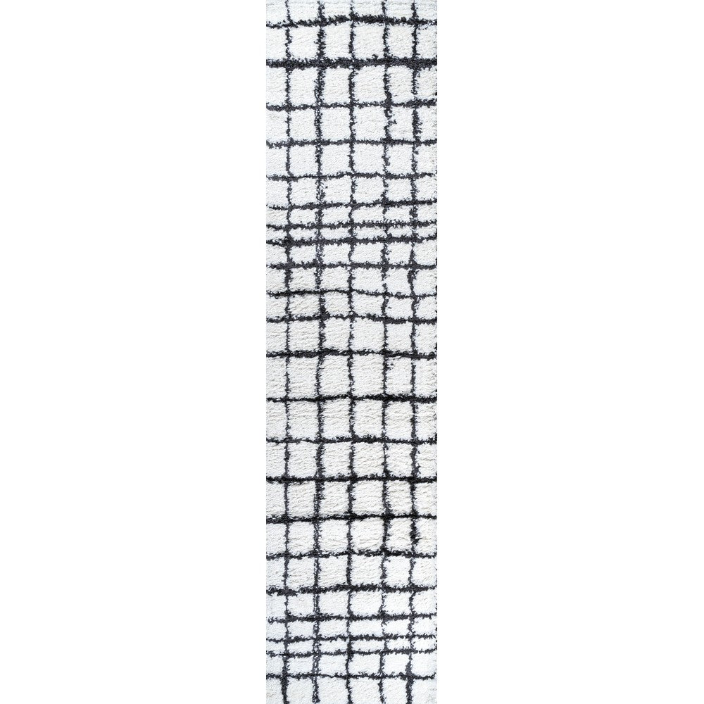 Upper Arenal Geometric Grid Shag Area Rug