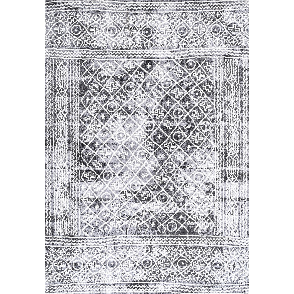 Katwe Iften Moroccan Geometric Distressed Area Rug