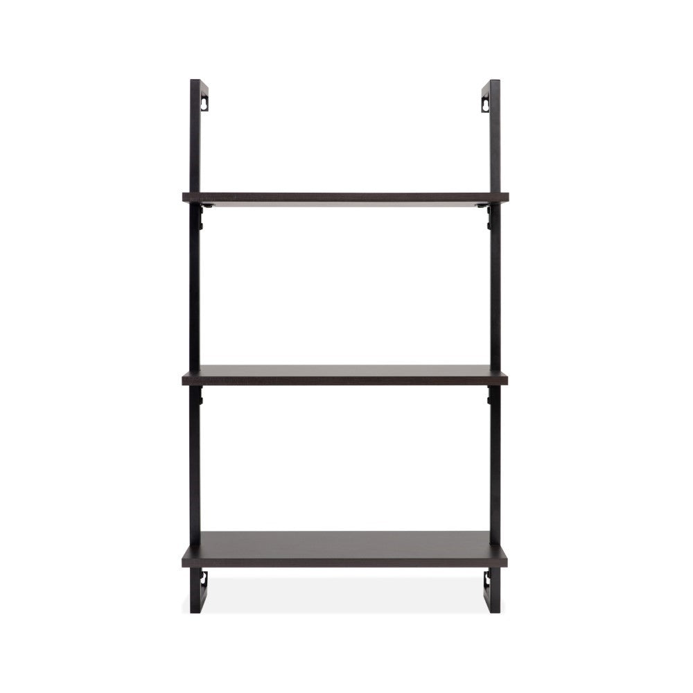 Clancy 40.55" Classic Industrial 3-Shelf Wood Wall-Mounted Open Ladder Bookcase with Metal Frame