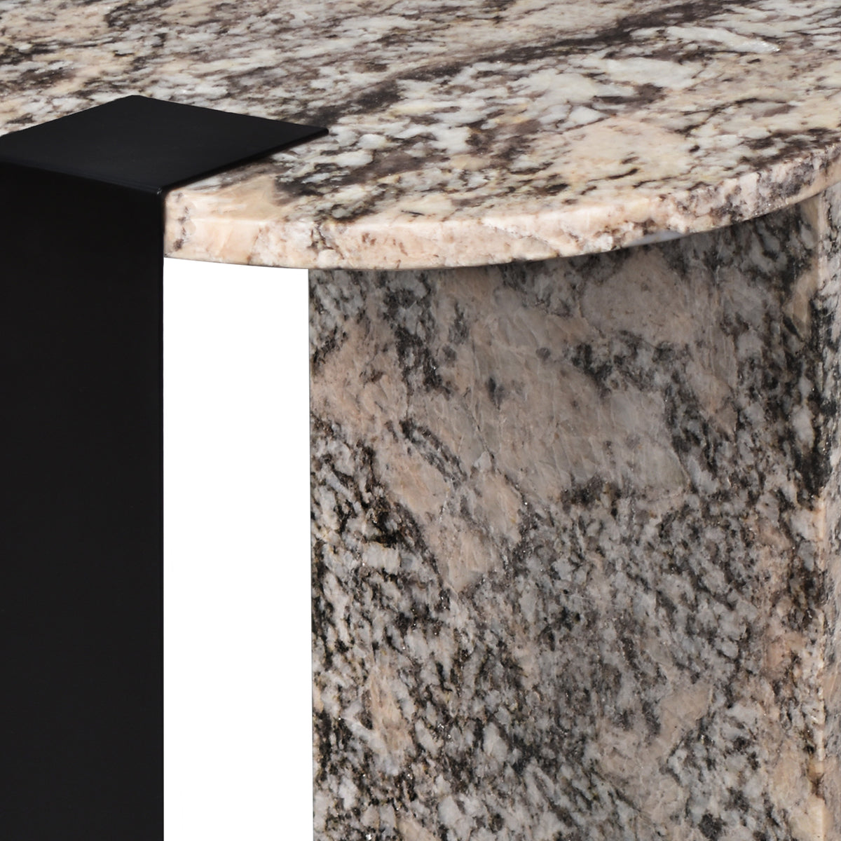 Clary 20.6" Contemporary Natural Marble/Metal Handmade Round End Table