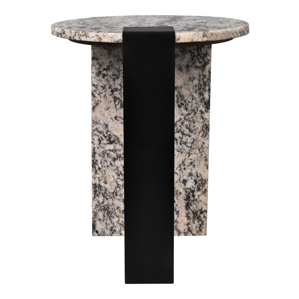 Clary 20.6" Contemporary Natural Marble/Metal Handmade Round End Table