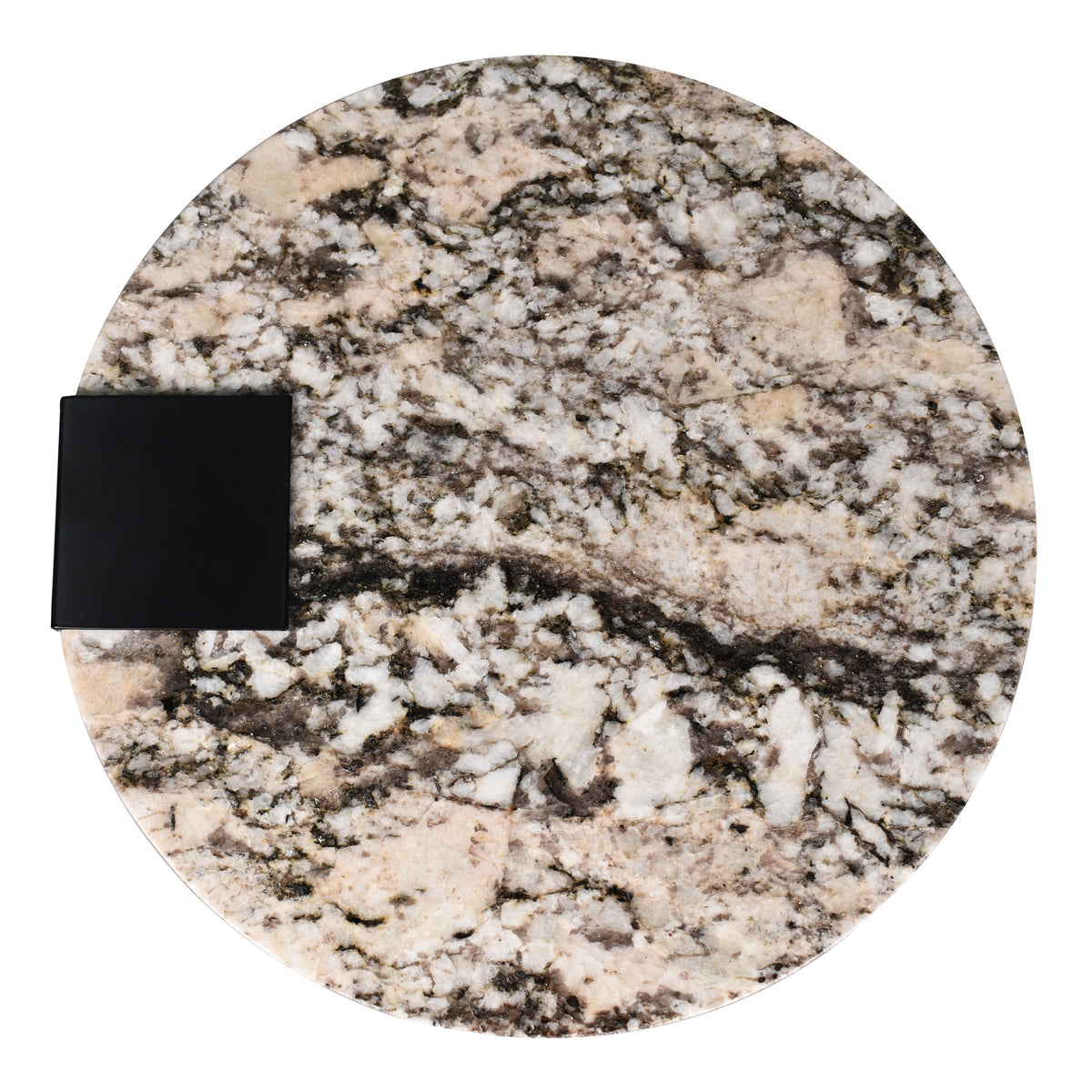 Clary 20.6" Contemporary Natural Marble/Metal Handmade Round End Table