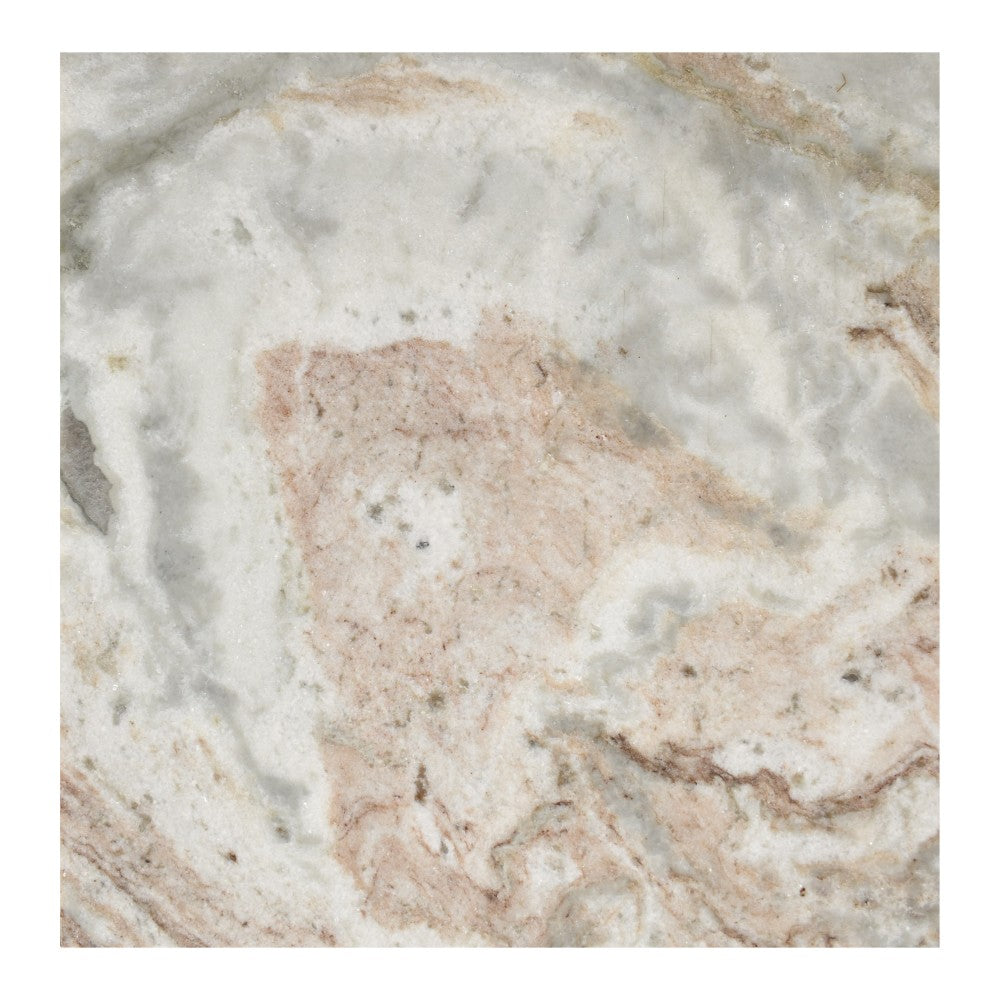 Erosia 15" Contemporary Natural Marble Handmade Cube End Table