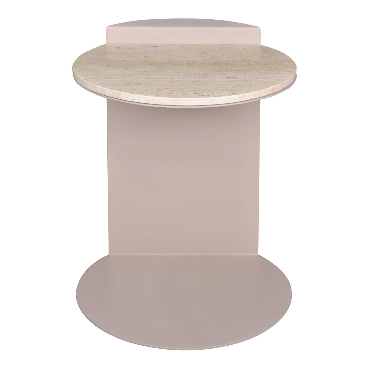 Laurel 20" Contemporary Natural Marble/Metal Handmade C-Shaped End Table