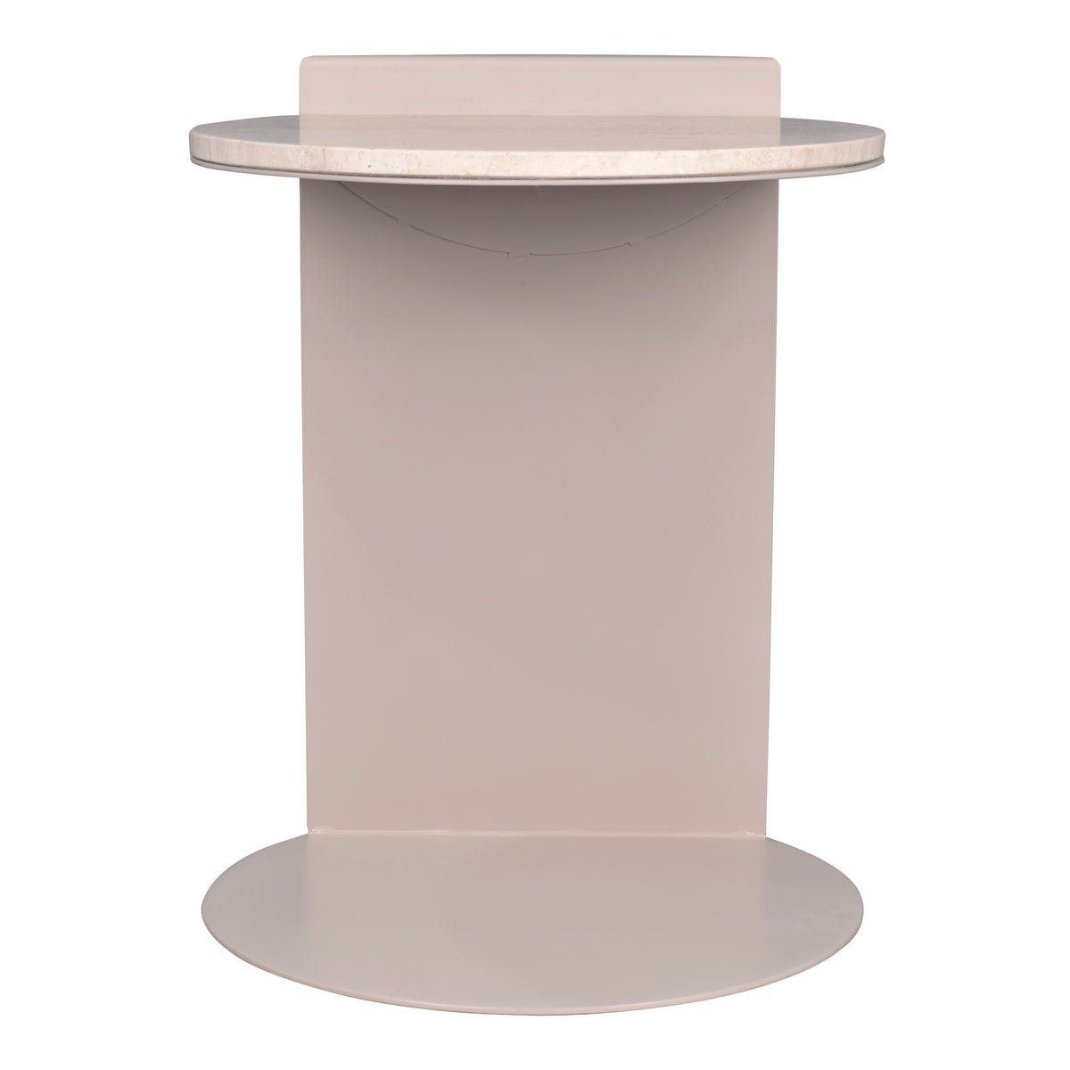 Laurel 20" Contemporary Natural Marble/Metal Handmade C-Shaped End Table