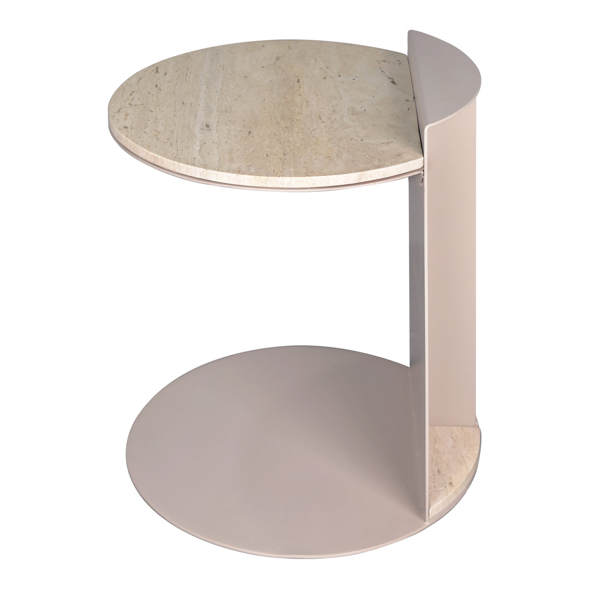 Laurel 20" Contemporary Natural Marble/Metal Handmade C-Shaped End Table