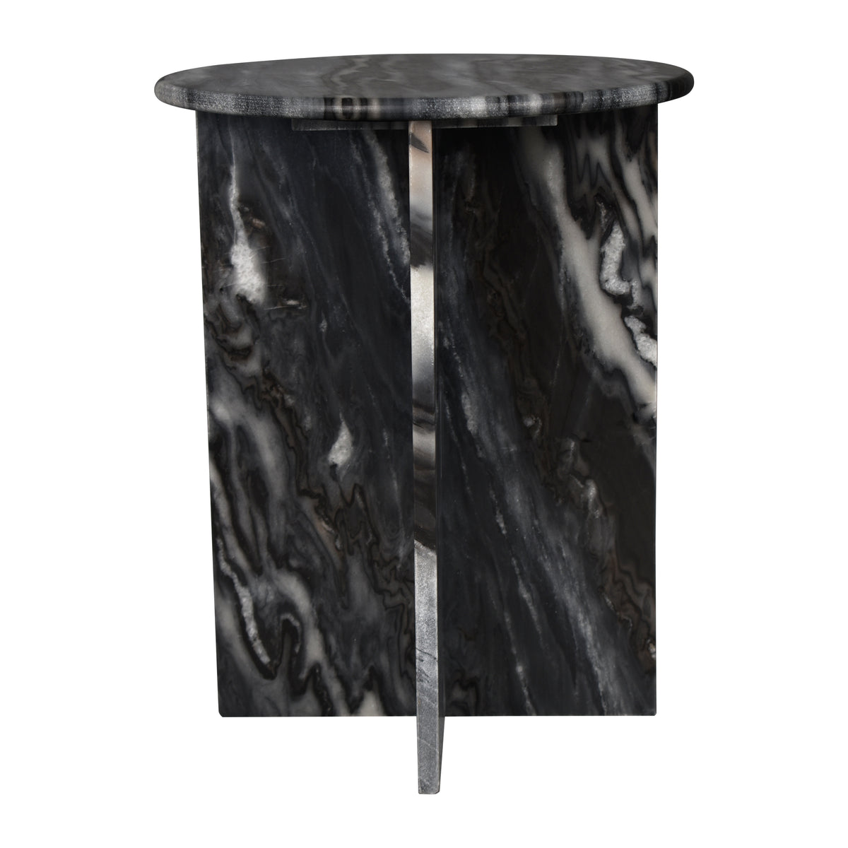 Lippa 17.75" Contemporary Natural Marble Handmade X-Shaped End Table