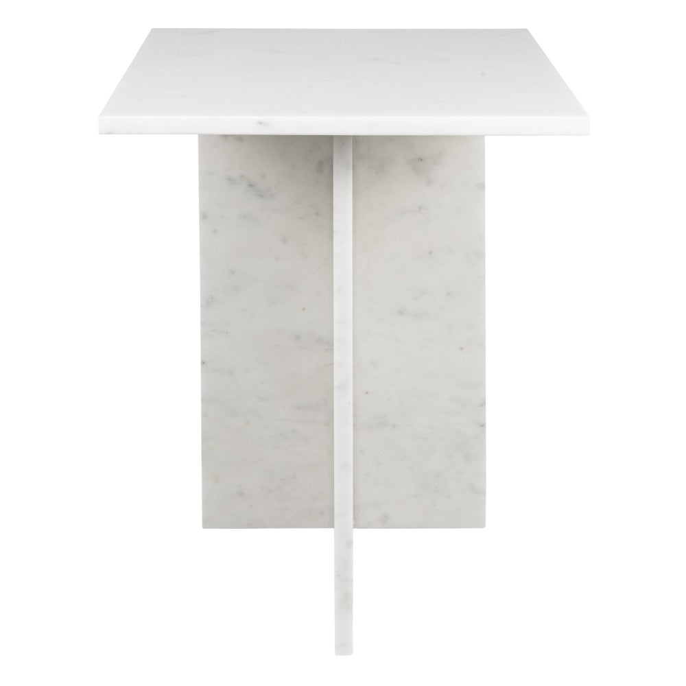 Stone 18.5" Contemporary Natural Marble Handmade T-Shaped End Table